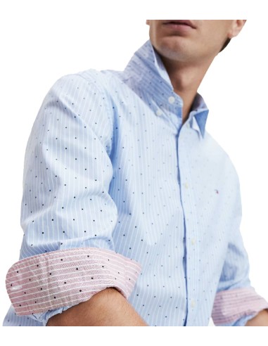 Tommy Hilfiger - Camisa TH Flex con Puntos y Rayas