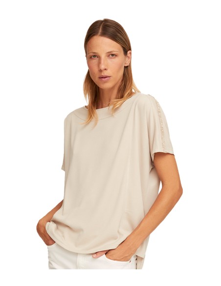 AMS Pure - Blusa Top Beige