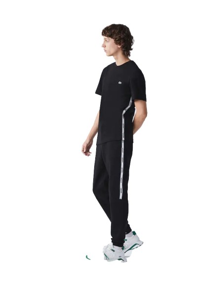 Lacoste - Camiseta con Logotipo en Franjas Laterales