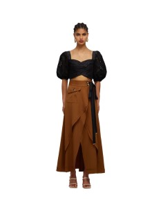 Self Portrait - Vestido Polka Dot Wrap Midi