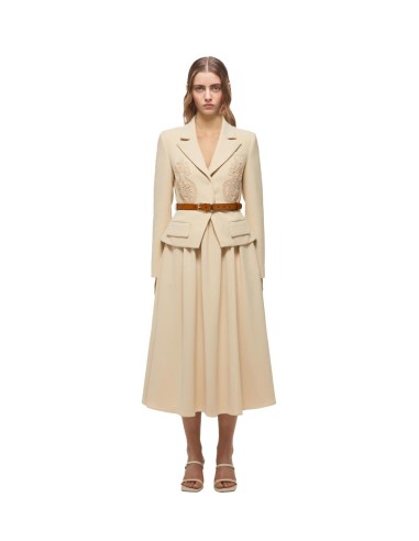 Self-Portrait - Vestido Tailored Crepe Midi