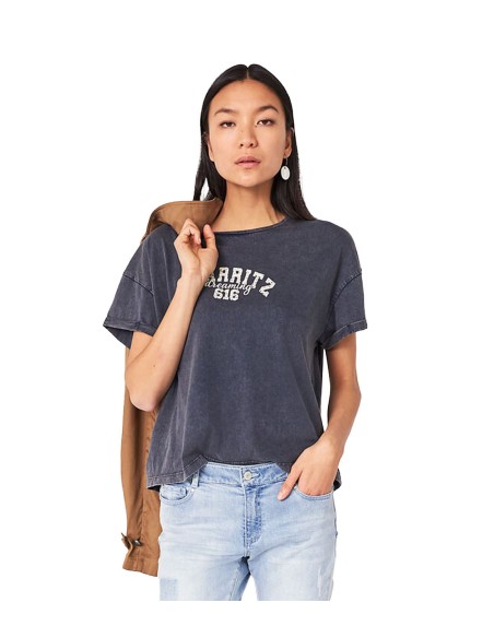 IKKS - Camiseta Stone-Wash de Algodón