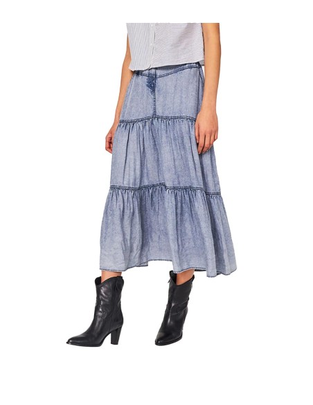 IKKS - Falda Tencel Acid Wash