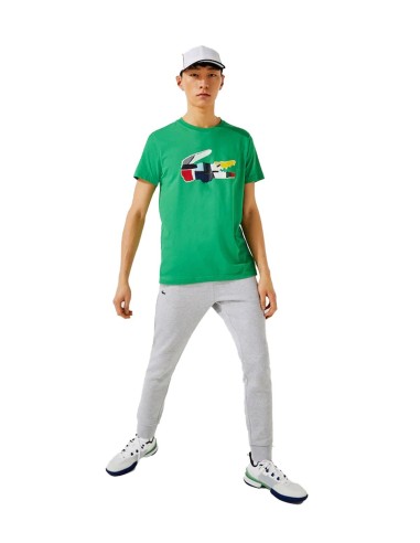 Lacoste - Camiseta Sport Patchwork con Logo