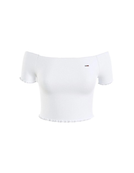 Tommy Jeans - Camiseta Cropped De Hombros Caídos