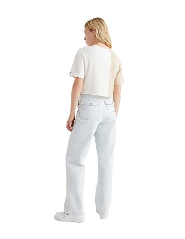 Tommy Hilfiger - Camiseta Cropped con Logo Dividido