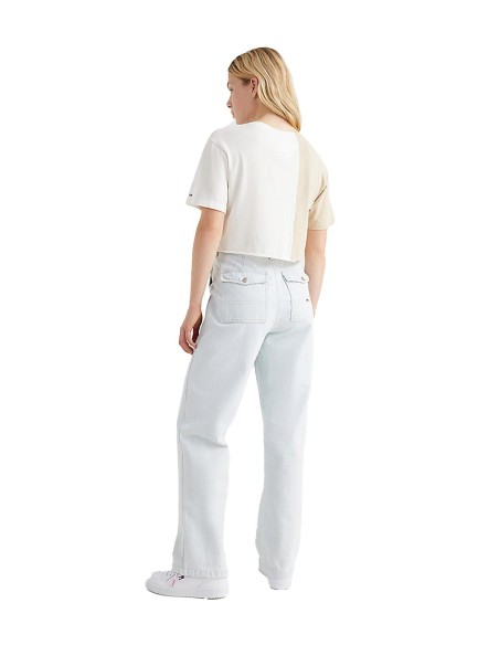 Tommy Hilfiger - Camiseta Cropped con Logo Dividido