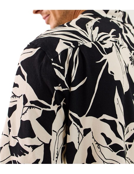 Camisas Chem Mc Dark Fl Hombre Negro