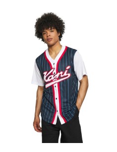 Karl Kani - Camiseta Baseball Varsity Block Pinstripe