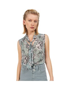 IKKS - Blusa Lavallière Floral Vintage
