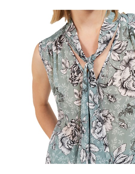 IKKS - Blusa Lavallière Floral Vintage