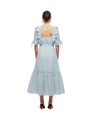 Self-Portrait - Vestido Floral Broderie Cotton