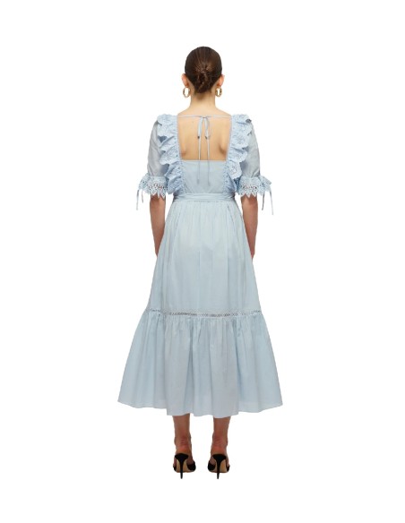 Self-Portrait - Vestido Floral Broderie Cotton