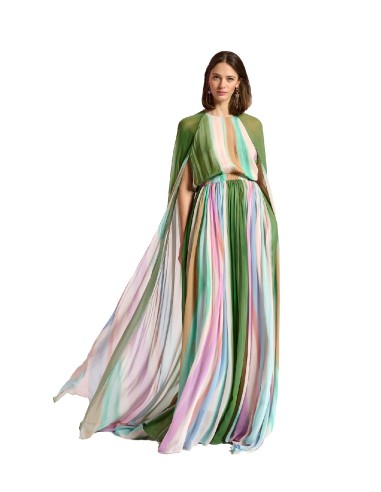 Essentiel Antwerp - Maxi-Vestido con Mangas Estilo Capa