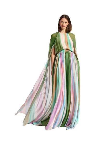 Essentiel Antwerp - Maxi-Vestido con Mangas Estilo Capa