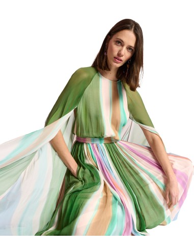 Essentiel Antwerp - Maxi-Vestido con Mangas Estilo Capa