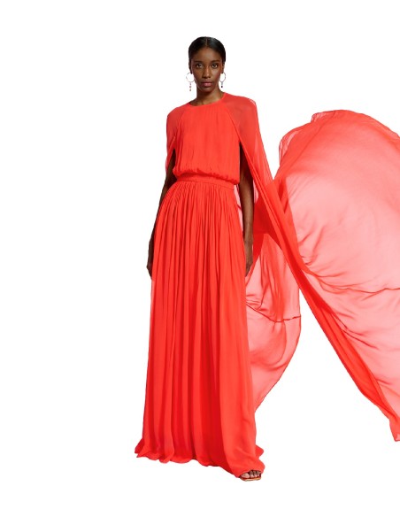 Essentiel Antwerp - Maxi-Vestido con Mangas Tipo Capa