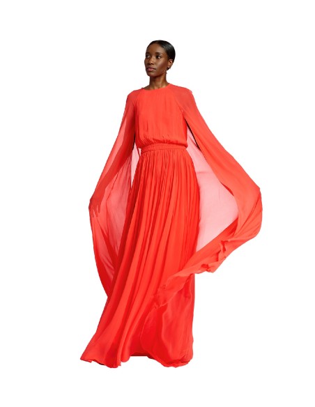 Essentiel Antwerp - Maxi-Vestido con Mangas Tipo Capa