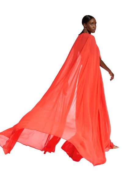 Essentiel Antwerp - Maxi-Vestido con Mangas Tipo Capa