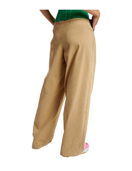 Essentiel Antwerp - Pantalón Wide-Leg de Rayas Diplomáticas