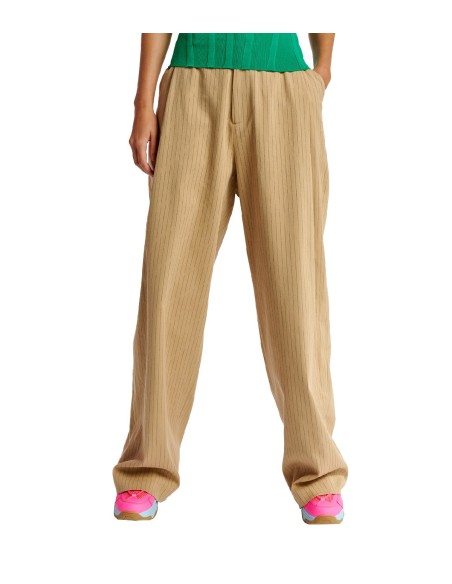 Essentiel Antwerp - Pantalón Wide-Leg de Rayas Diplomáticas