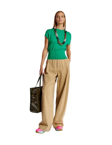 Essentiel Antwerp - Pantalón Wide-Leg de Rayas Diplomáticas