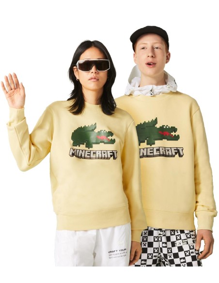 Lacoste x Minecraft - Sudadera Unisex de Algodón Ecológico