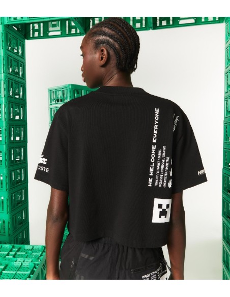 Lacoste L!VE x Minecraft - Camiseta Corta de Algodón Orgánico
