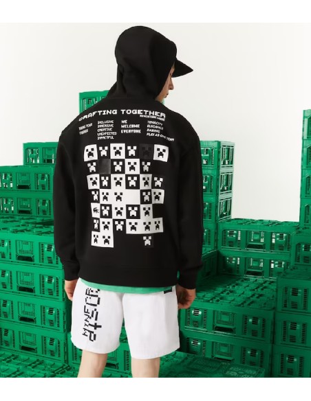 Lacoste L!VE x Minecraft - Sudadera con Capucha Loose Fit