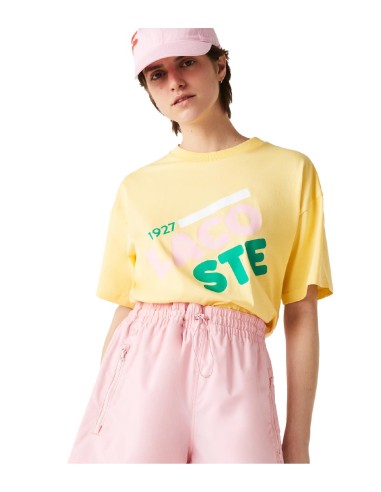 Lacoste - Camiseta Crop de Algodón Orgánico