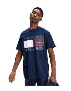 Tommy Jeans - Camiseta Plaid Centre Flag