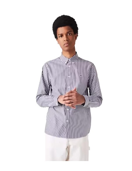 Lacoste - Camisa A Rayas Con Logo