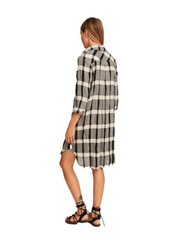 AMS Pure - Vestidos Cuadros Blanco Y Negro