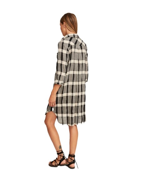 AMS Pure - Vestidos Cuadros Blanco Y Negro