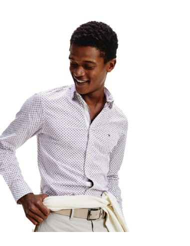 Tommy Hilfiger - Camisa Slim con Estampado Geométrico