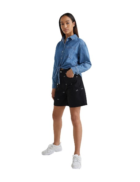 Tommy Jeans - Pantalón Corto Mom con Bordado