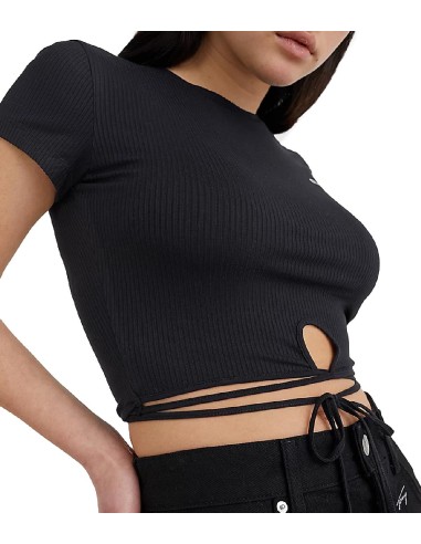 Tommy Jeans - Camiseta Cropped con Lazo