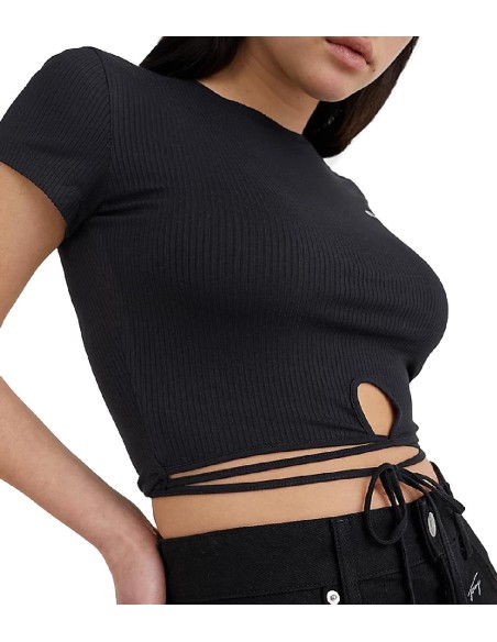 Tommy Jeans - Camiseta Cropped con Lazo