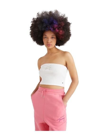 Tommy Hilfiger - Camiseta Tubo Cropped con Logo