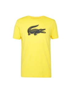 Lacoste - Camiseta Sport con Cocodrilo Estampado Amarilla