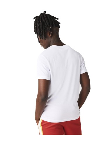 Lacoste - Camiseta Sport con Cocodrilo Estampado Blanca