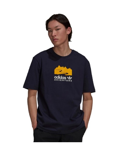 Adidas - Camiseta Hombre Negra - Adventure Logo