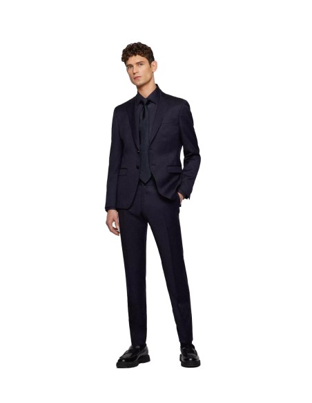 Boss - Chaqueta Recta en Sarga de Lana Virgen