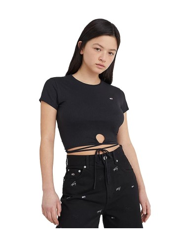Tommy Jeans - Camiseta Cropped con Lazo
