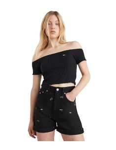 Tommy Jeans - Camiseta Cropped De Hombros Caídos