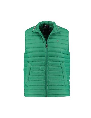 Tommy Hilfiger - Chaleco Acolchado Filo Cuello Verde