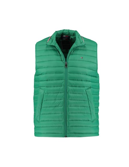 Tommy Hilfiger - Chaleco Acolchado Filo Cuello Verde