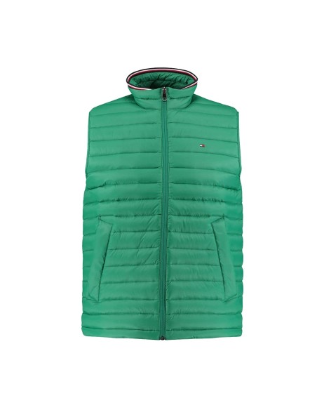 Tommy Hilfiger - Chaleco Acolchado Filo Cuello Verde
