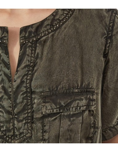 IKKS - Vestido de Cuello Tunecino con Cinturón