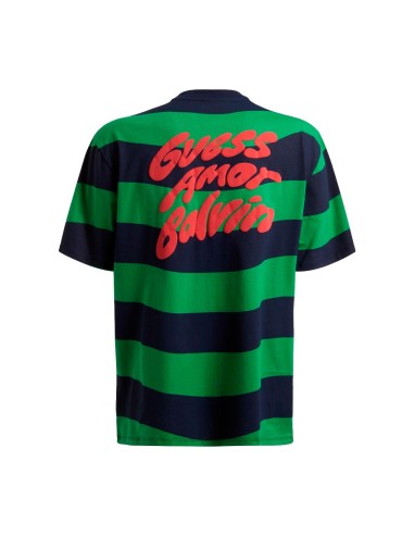 GUESS x J Balvin - Camiseta de Rayas